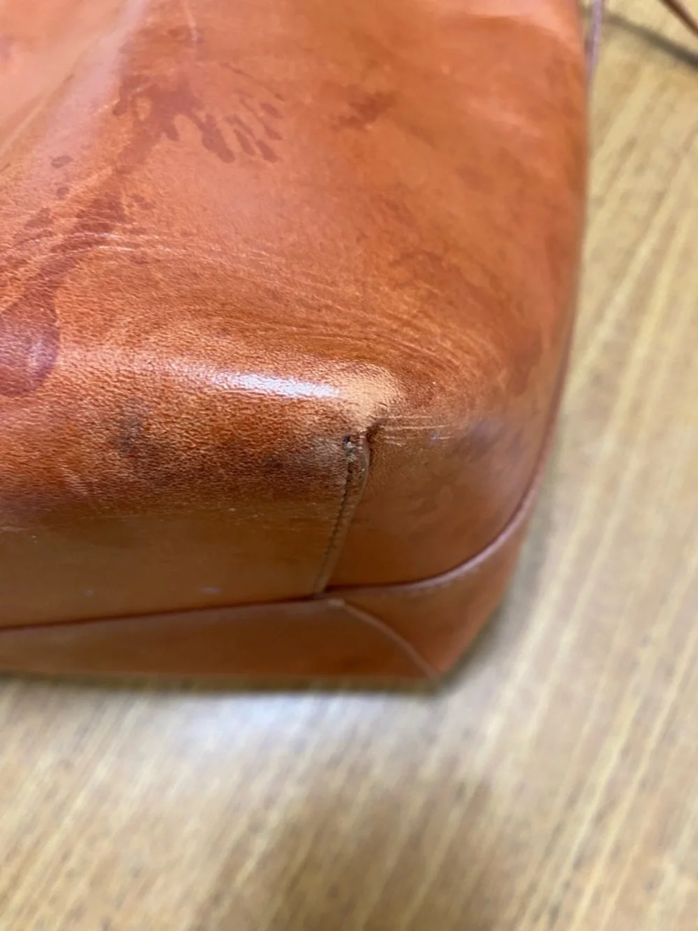 Mansur Gavriel Leather Drawstring Bucket Bag in Cognac Brown